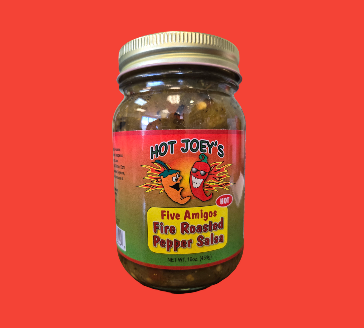 Five Amigos Fire Roasted Pepper Salsa (Hot) 16 oz