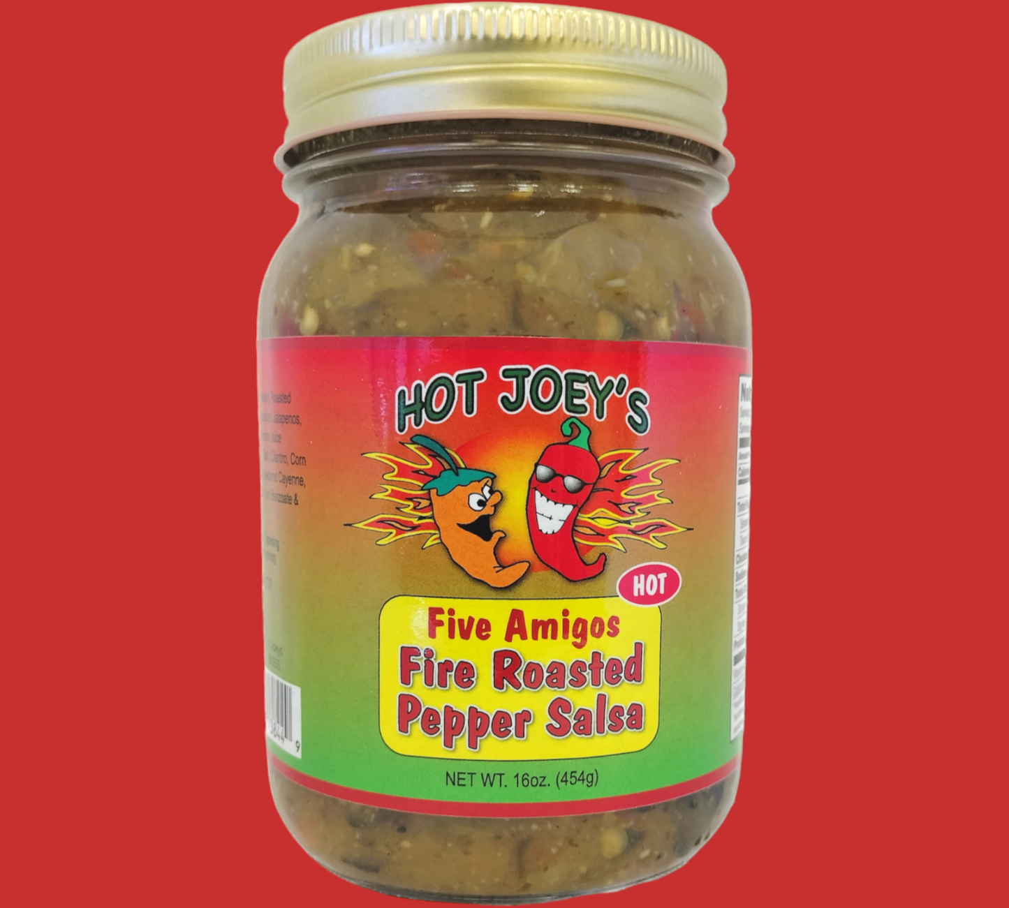 Five Amigos Fire Roasted Pepper Salsa (Hot) 16 oz