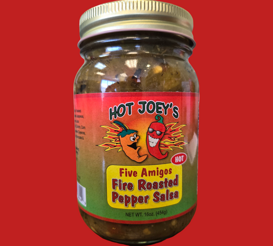 Five Amigos Fire Roasted Pepper Salsa (Hot) 16 oz